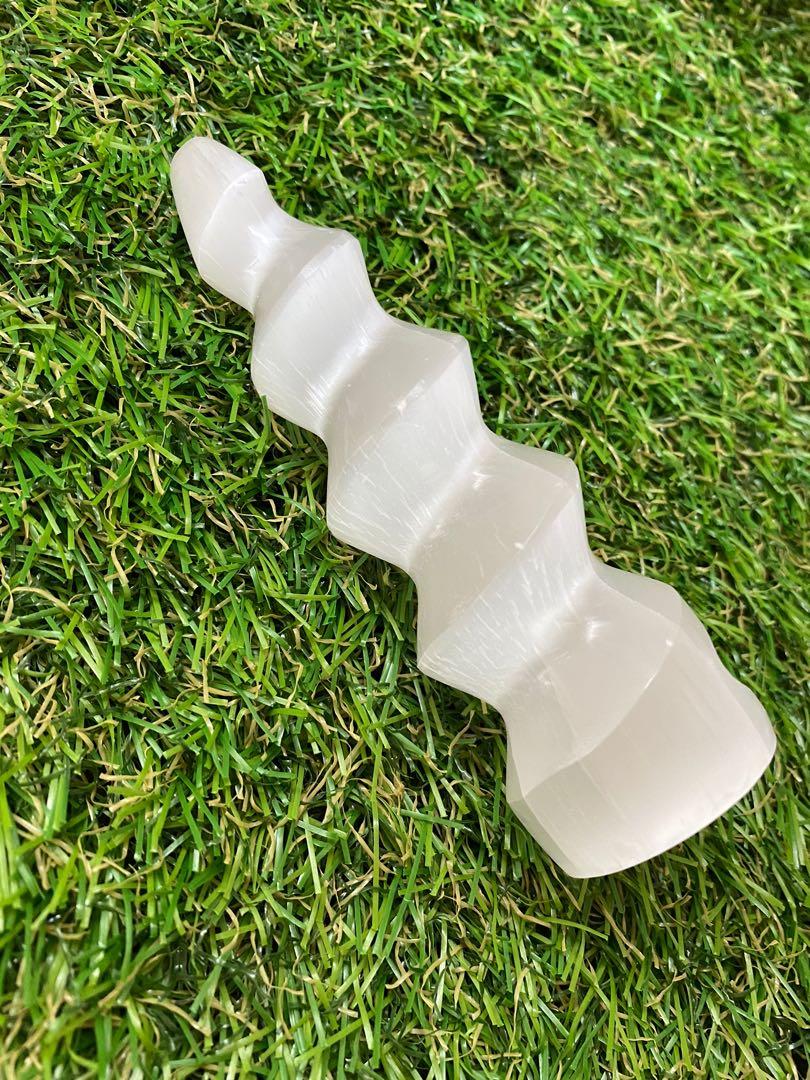 Selenite Satin Spar Spiral unicorn Horn tower, Vintage ...