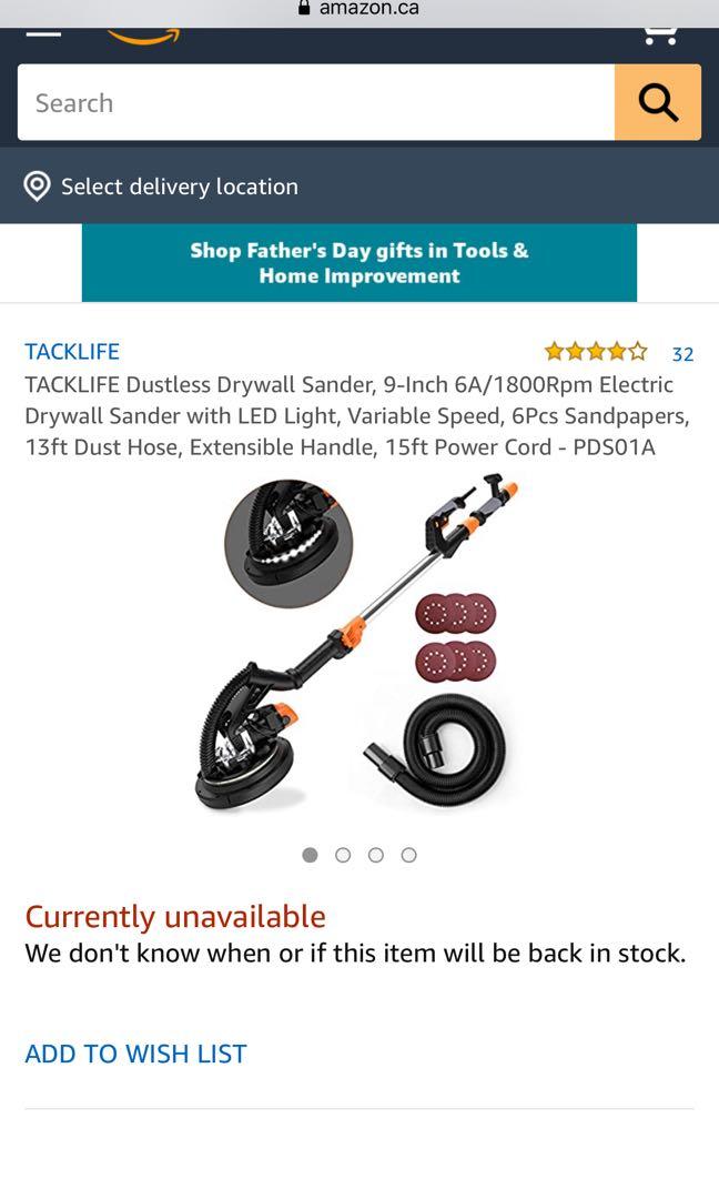 9-Inch 6A/1800Rpm Electric Drywall Sander with TACKLIFE Dustless Drywall Sander