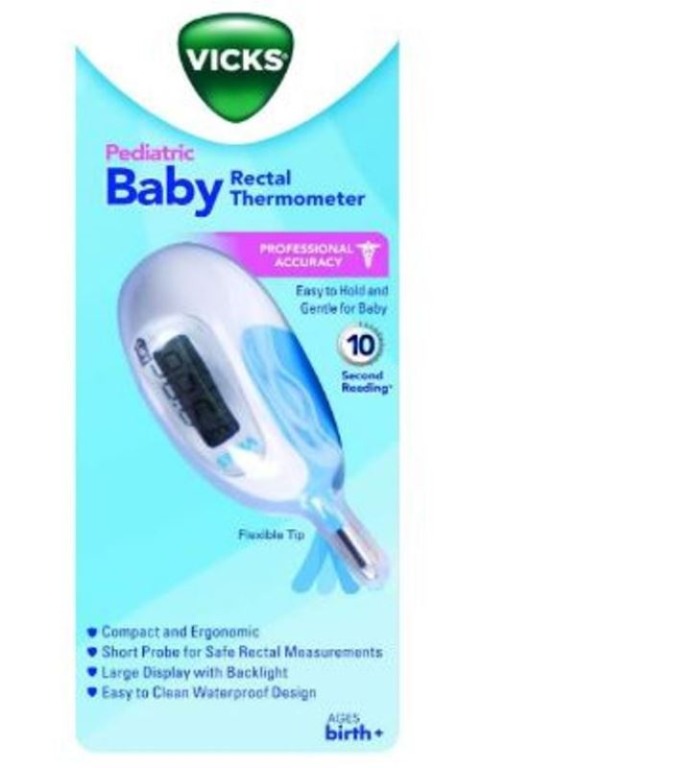 Vicks V934 Digital Pediatric Baby Rectal Thermometer 10Second Reading