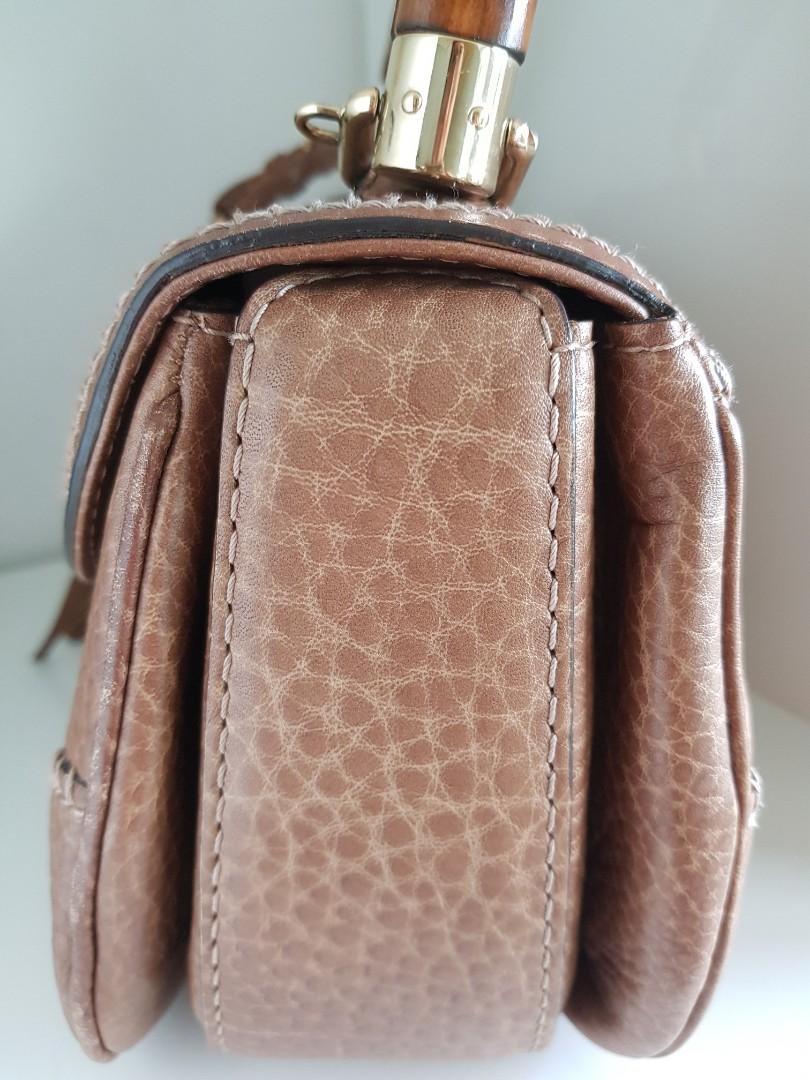 Bolsa Gucci Original Bamboo Croisette Evening Caramelo Feminina