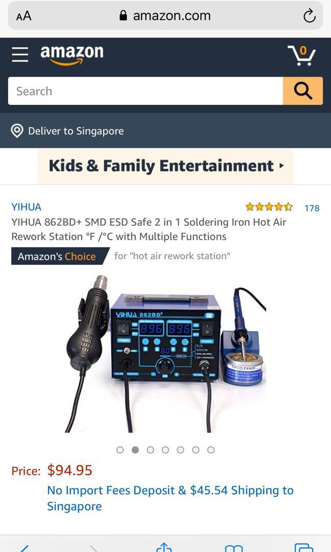 YIHUA 862BD SMD ESD Safe 2 in 1 Soldering Iron Hot Air Rework