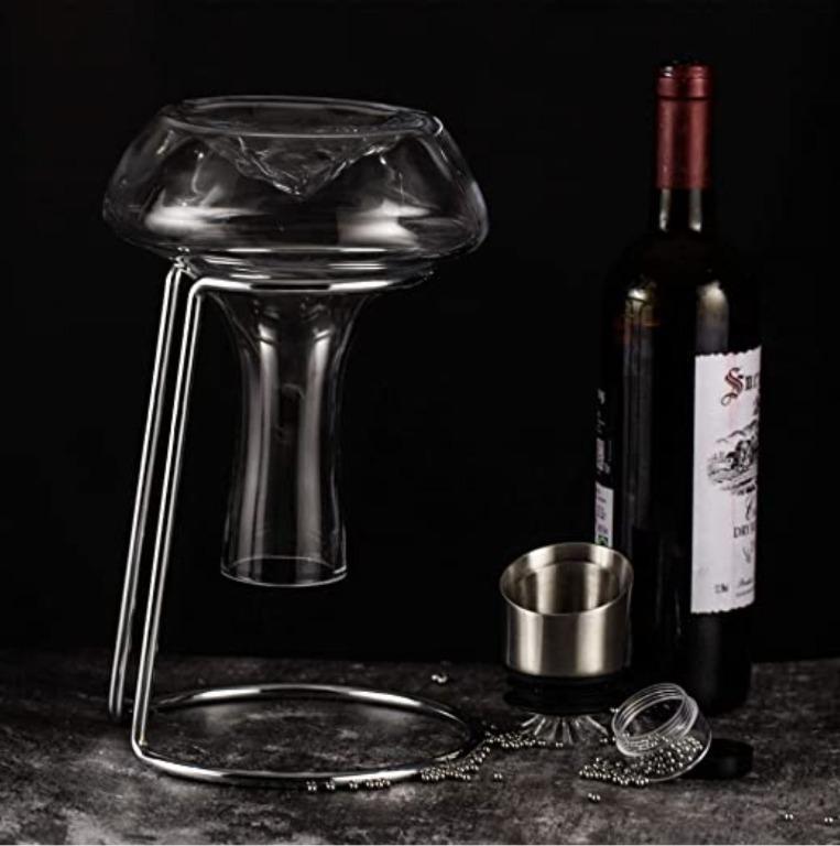 YouYah Iceberg Wine Decanter Set with Aerator Filter,Drying Stand and Cleaning Beads 100 Hand