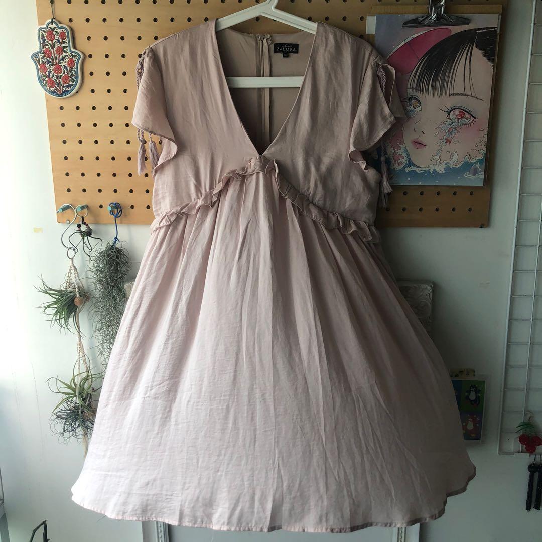 blush babydoll dress