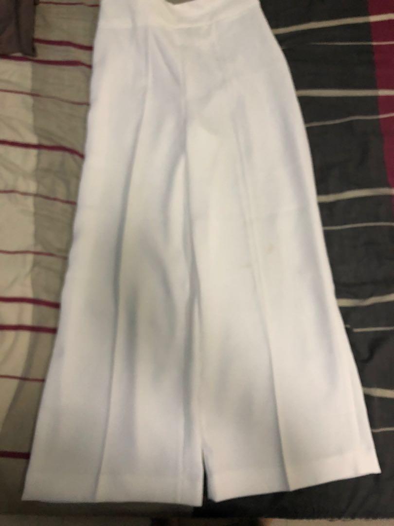 zara white wide leg pants