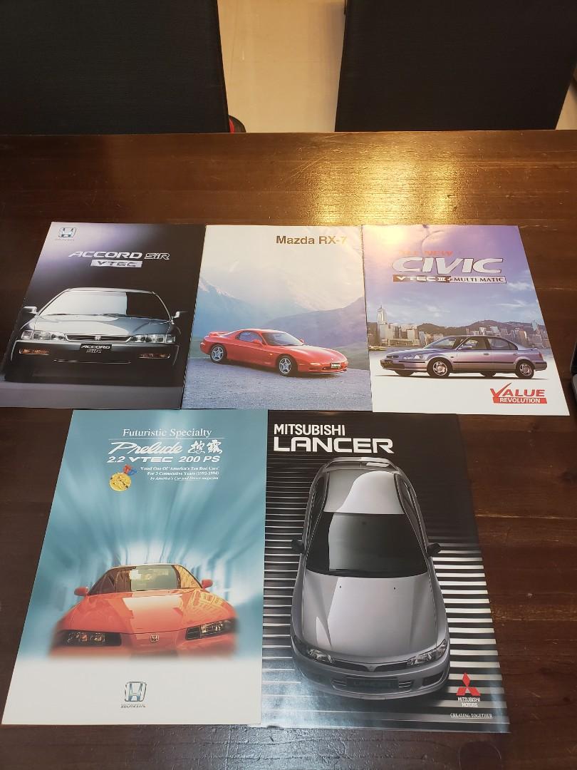 90年代名車catalogues 三菱lancer Honda Prelude 本田披露 Civic Mazda Rx7 Accord Sir 汽車配件 其他 Carousell