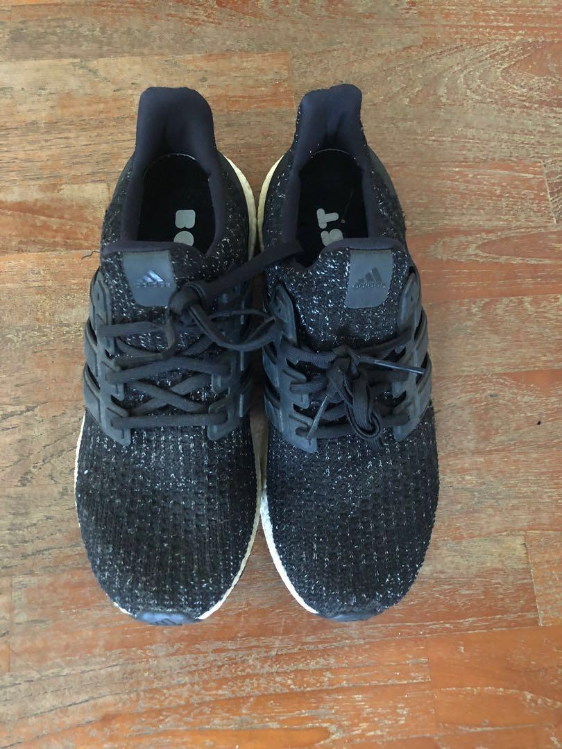 ultra boost black white speckle
