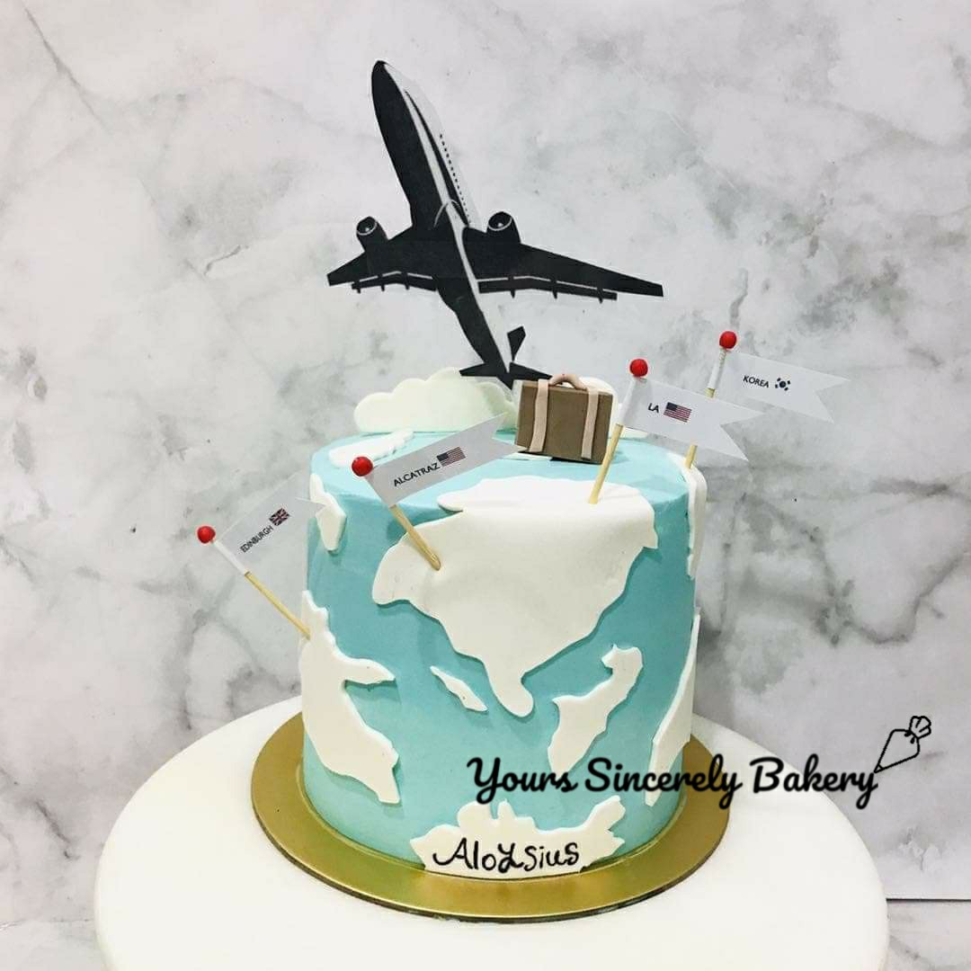 Two Tier World Map Cake | World Map Birthday Cake | Order Custom Cakes in  Bangalore – Liliyum Patisserie & Cafe