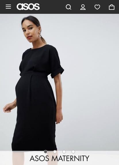 asos black maternity dress