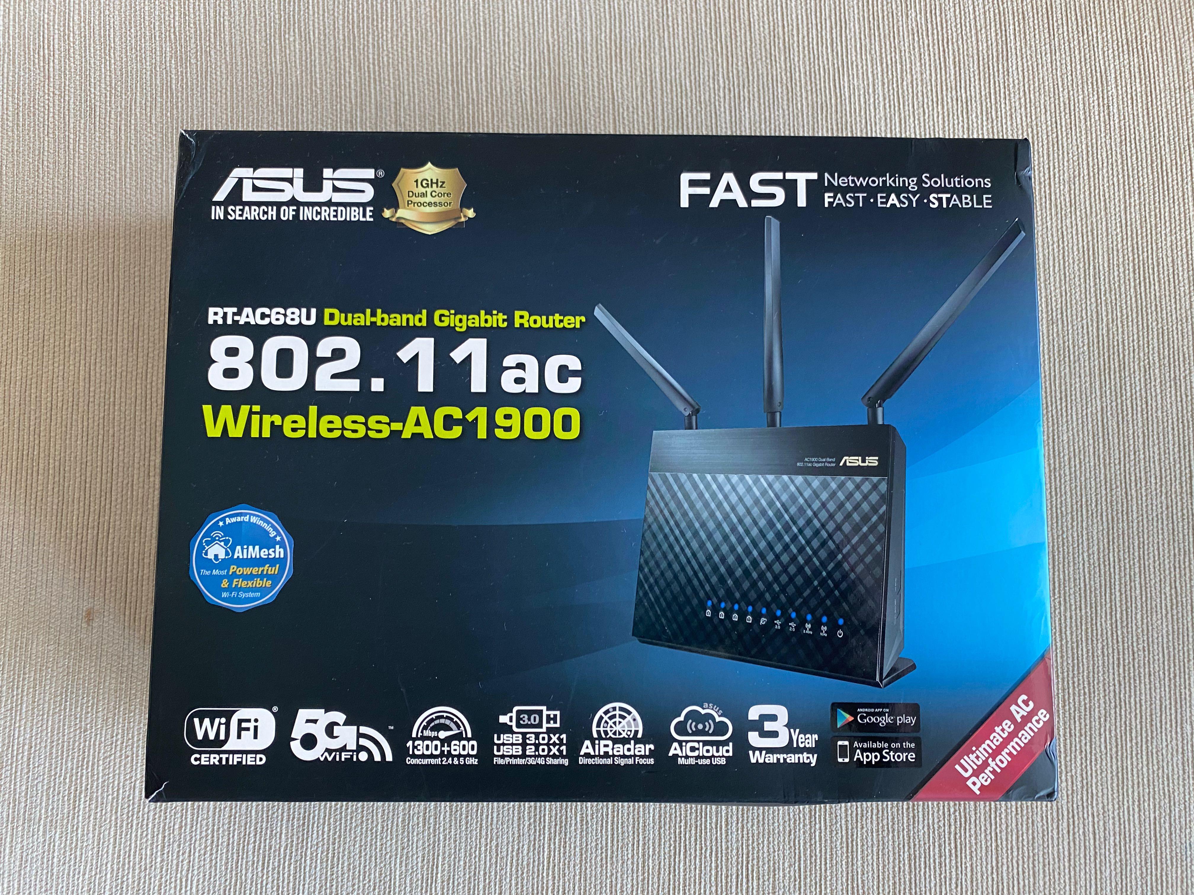 Asus Rt 68u Ac1900 Dual Band Gigabit Router Electronics Computer Parts Accessories On Carousell