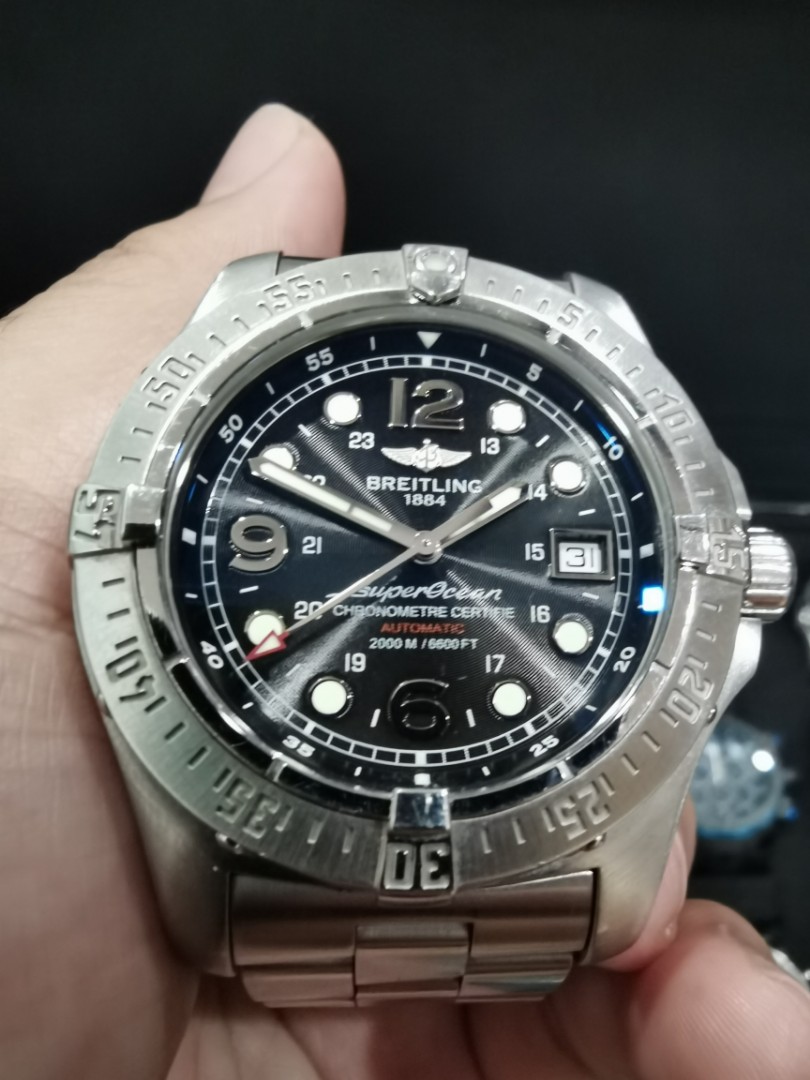 Authentic Breitling Superocean 2000m Men s Fashion Watches