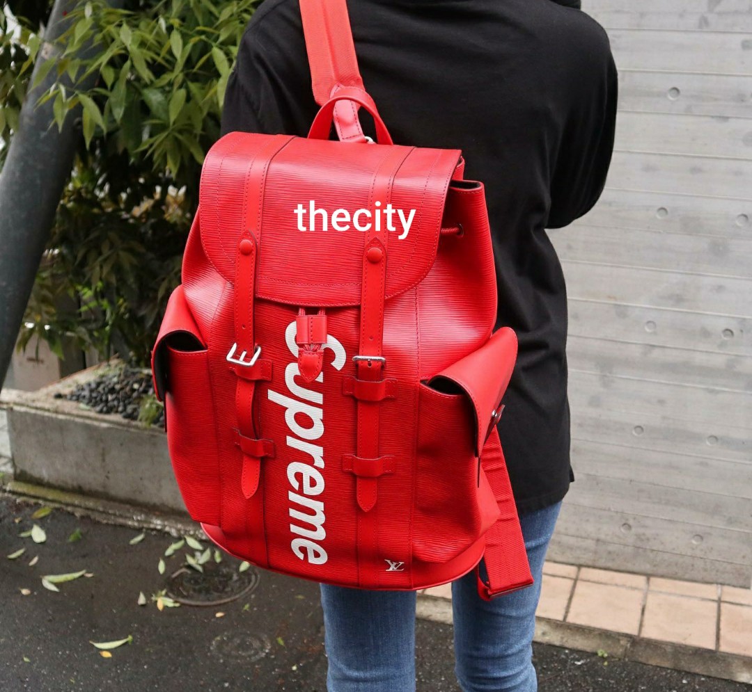 Louis Vuitton Red Supreme backpack