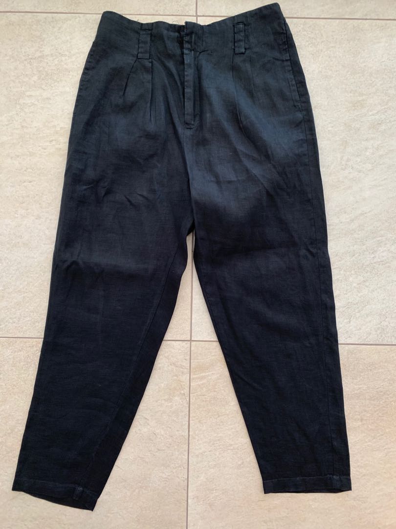 UNDO CLOTHING BLACK LINEN TROUSERS, Women's Fashion, Bottoms, Other ...