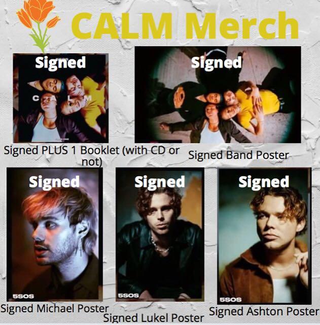 Calm Signed Plus 1 Booklet Signed 5sos Poster Signed Individual