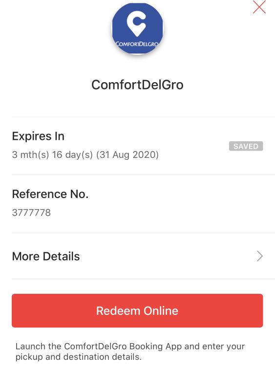 ComfortDelGro 12, Tickets & Vouchers, Vouchers on Carousell