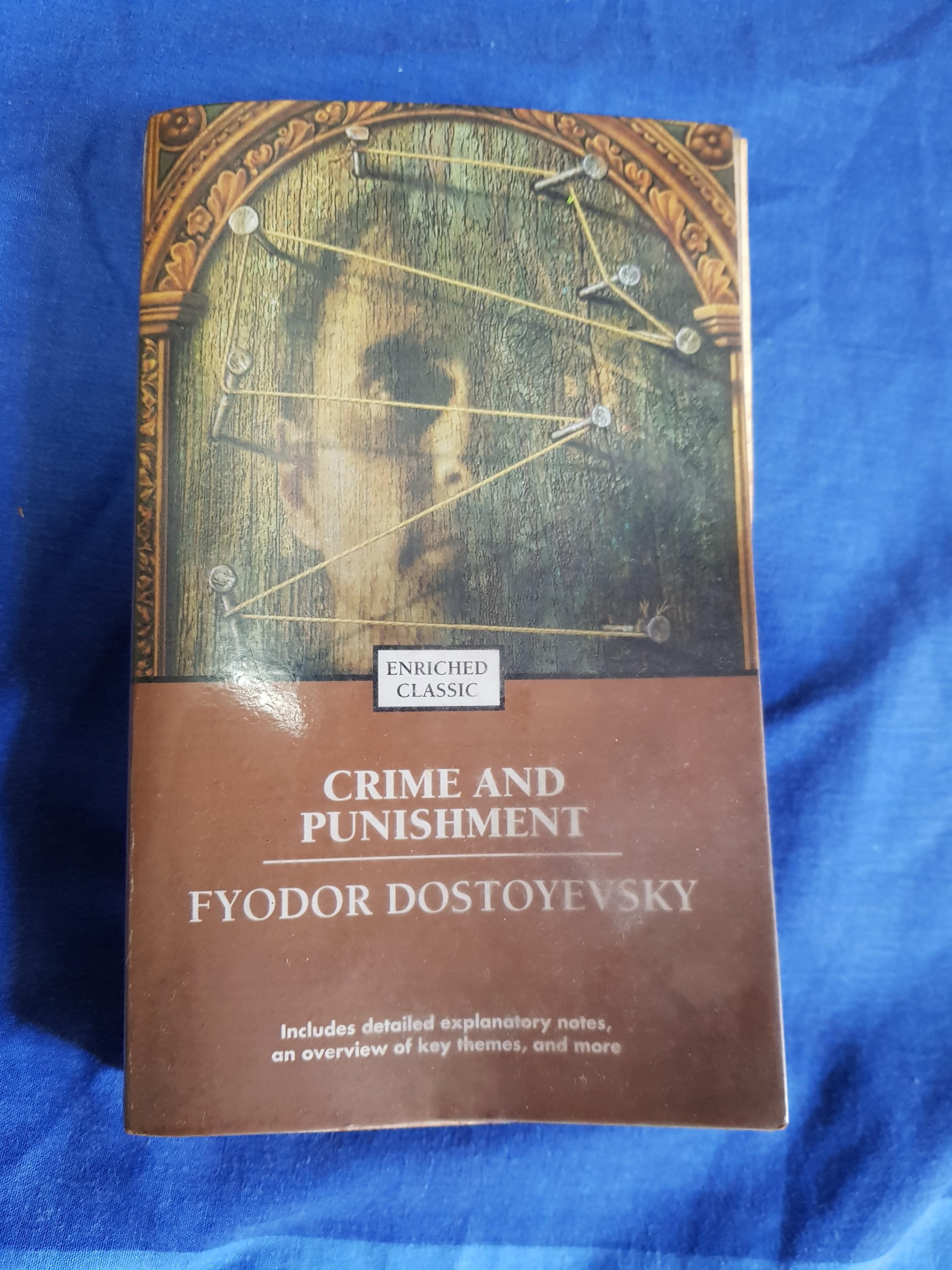 Crime and Punishment by Fyodor Dostoyevsky (Category: Storybooks) located in Quezon City. Submitted by krishreads (Listing ID 1008465748, Image 1). Description: In very good condition. No markings or creased pages at all. CAN DELIVER DURING ECQ. #inQC #inPasig #inMandaluyong #inMakati.