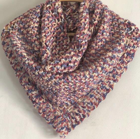 Crochet Scarf / Crochet Shawl (Category: Scarves) located in Quezon City. Submitted by banonaystore (Listing ID 1008635538, Image 1). Description: Triangle Crochet Scarf. Multicolored. Handmade. .