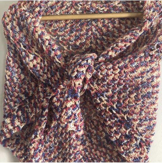 Crochet Scarf / Crochet Shawl (Category: Scarves) located in Quezon City. Submitted by banonaystore (Listing ID 1008635538, Image 3). Description: Triangle Crochet Scarf. Multicolored. Handmade. .