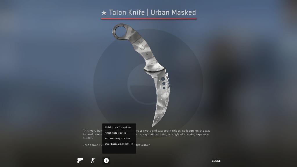 Csgo Talon Knife Urban Masked Field Tested Csgo Knives Csgo Knife Skin Toys Games Video Gaming In Game Products On Carousell