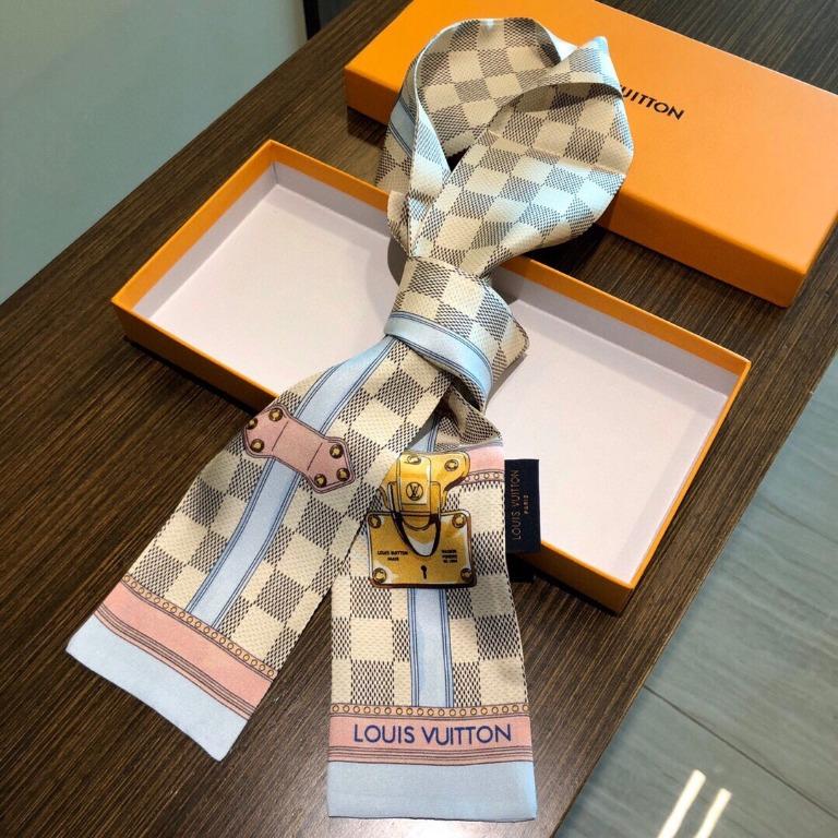 Discounted LV Baby Pink Damier Checkered 8x120cm Silk Bag Neck Wrist Twilly  Scarf Tie, Women's Fashion, Watches & Accessories, Scarves on Carousell