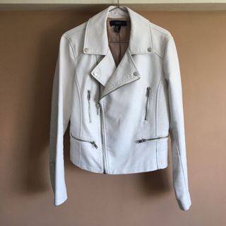 White leather jacket forever 21 on sale