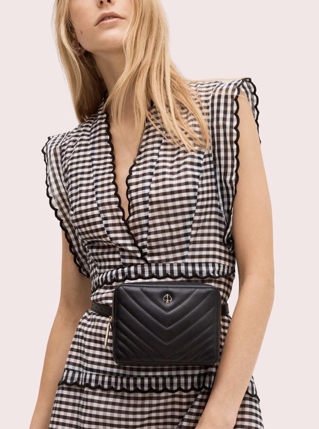 Kate Spade Amelia Small Camera Belt Bag Detachable Clutch Pouch Black Quilted