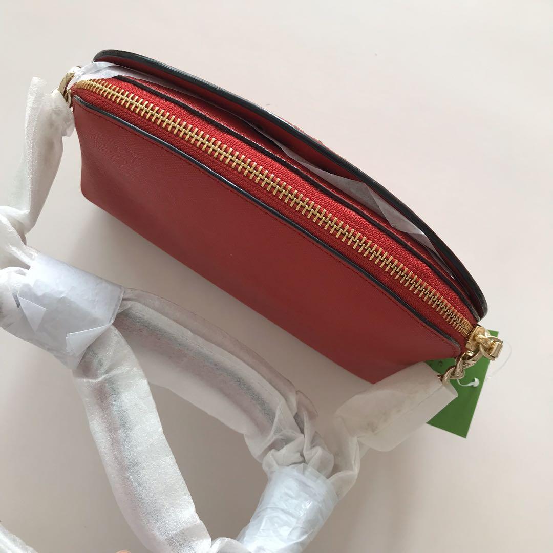 Kate Spade Hilli Cameron Street Leather Cross-body Bag Pwru6047 In Burgundy  - Excel Clothing