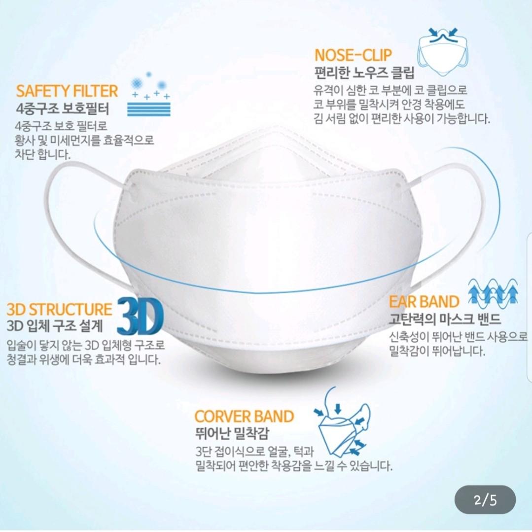 🛡KF94/N95🛡 Premium Earloop KF94/N95 Korea Face Masks 1pc Sealed Pack, Health & Nutrition, Face