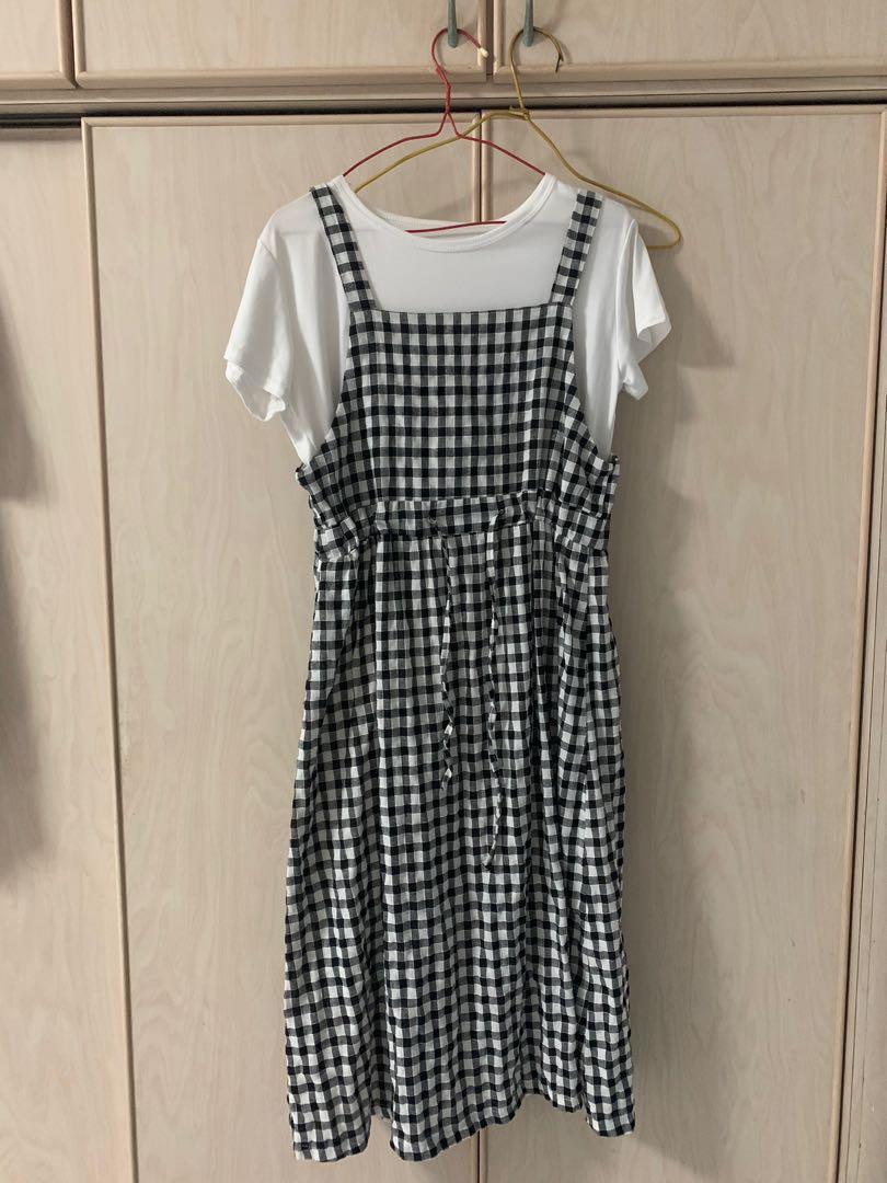Gingham overall store dress