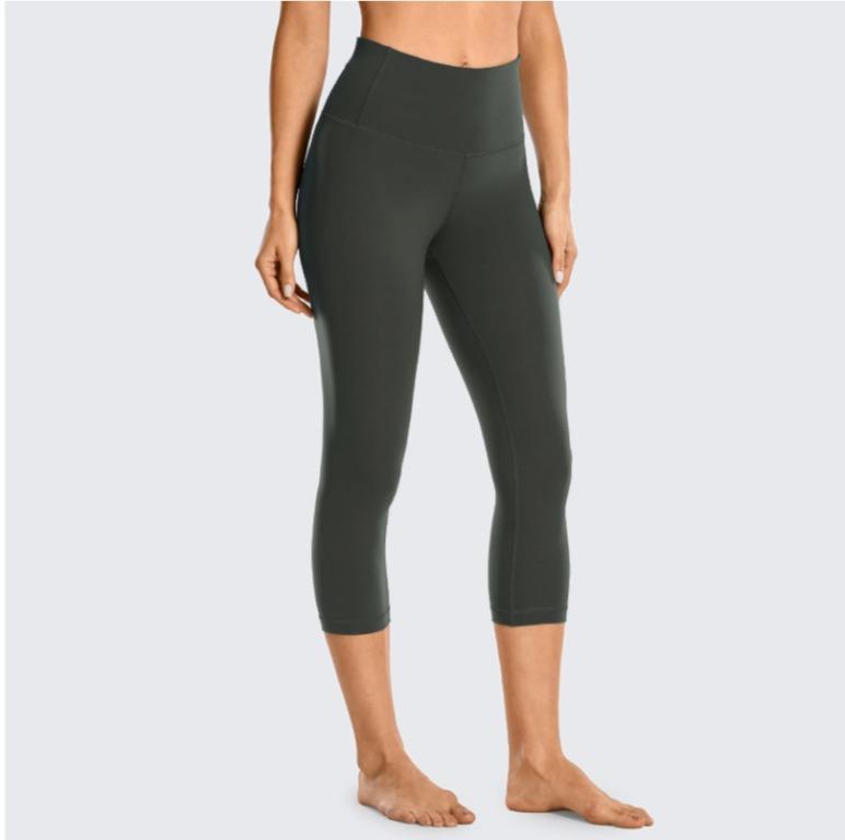 Luxury Capri Yoga Pants with Zip Pocket 17'' (Olive Green Size S), Women's  Fashion, Activewear on Carousell