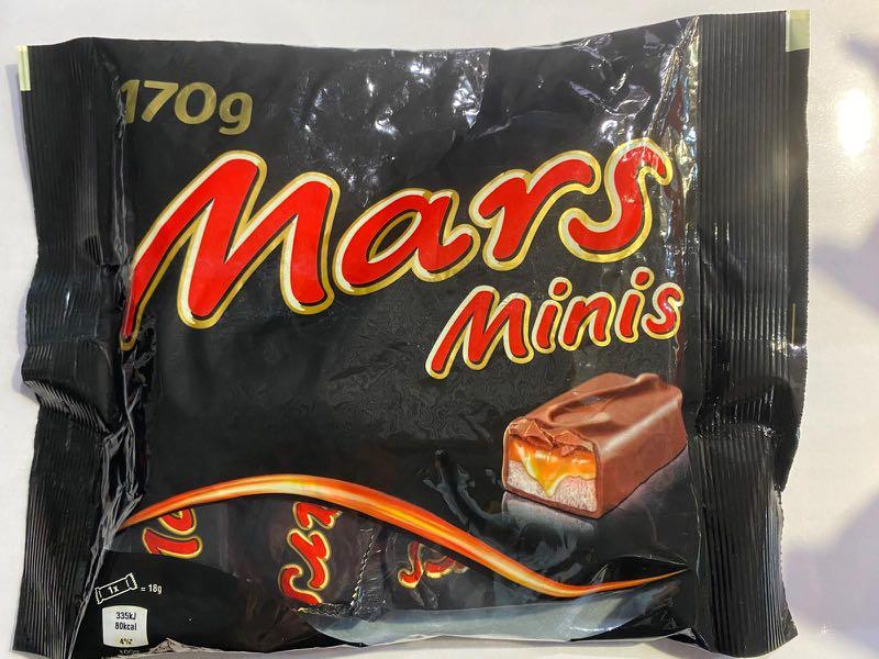 Mars minis (Category: Fresh Produce) located in Singapore. Submitted by jessq3u4 (Listing ID 1008413021, Image 1). Description: Mars minis 170 g Expire date july 2020 Collect at bugis street Choco store For more information please contact 97697010 for more details Www.sggiftbugis.com .