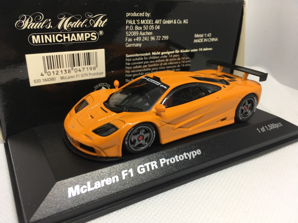Minichamps 1:43 1/43 Mclaren F1 GTR LM Prototype Orange, 興趣及遊戲, 收藏品及紀念品,  明星周邊- Carousell