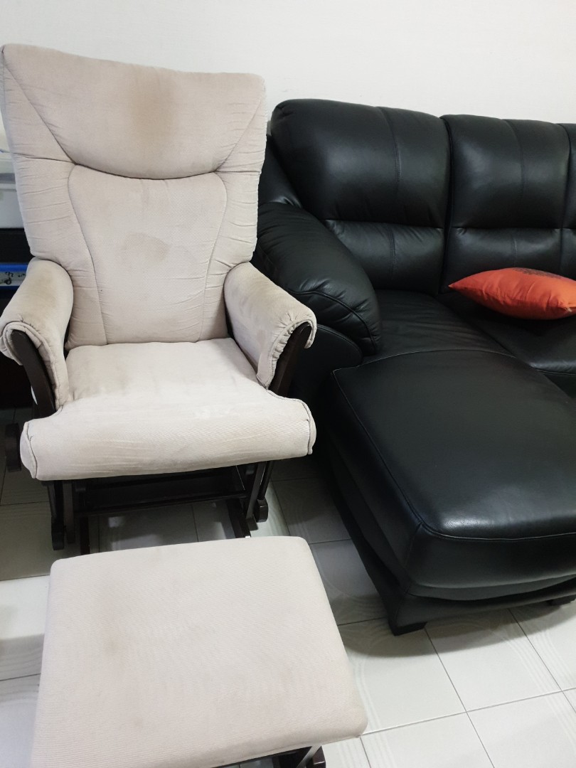 glider nursing chair and footrest