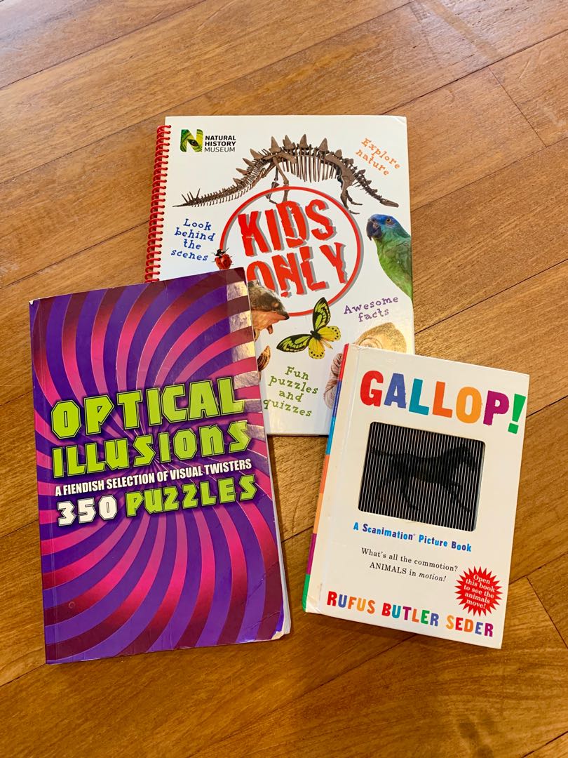 Optical illusion books and Natural History Museum kids only book