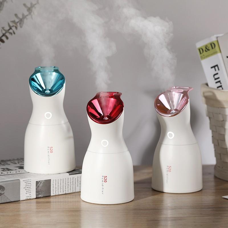 (PINK) Humidifier 500ml Cool Mist Ultrasonic Humidifiers for Bedroom