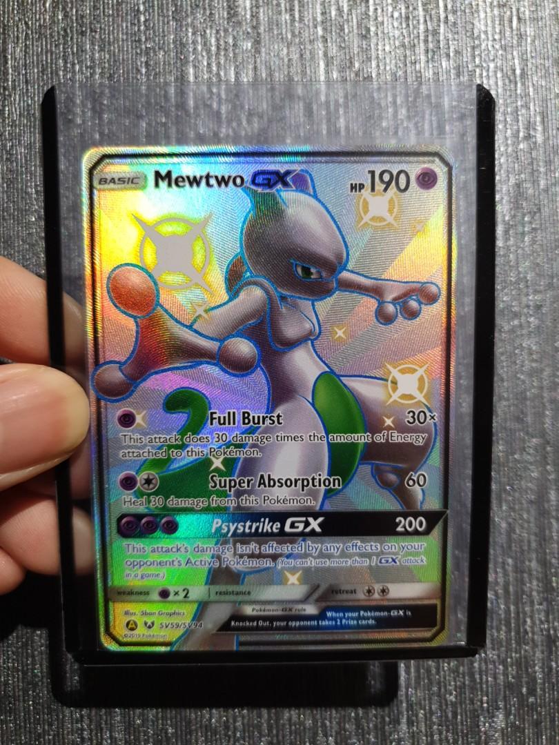 Pokemon Tcg Hidden Fates Shiny Mewtwo Gx Ultra Rare Card Toys Games Board Games Cards On Carousell