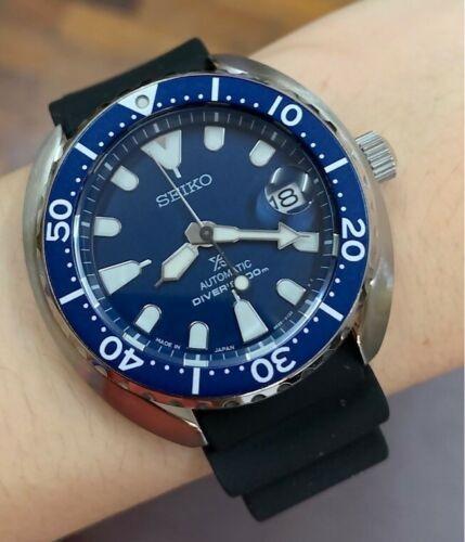 Seiko Mini Turtle Japan Made Prospex Automatic Diver Blue Dial Men ...