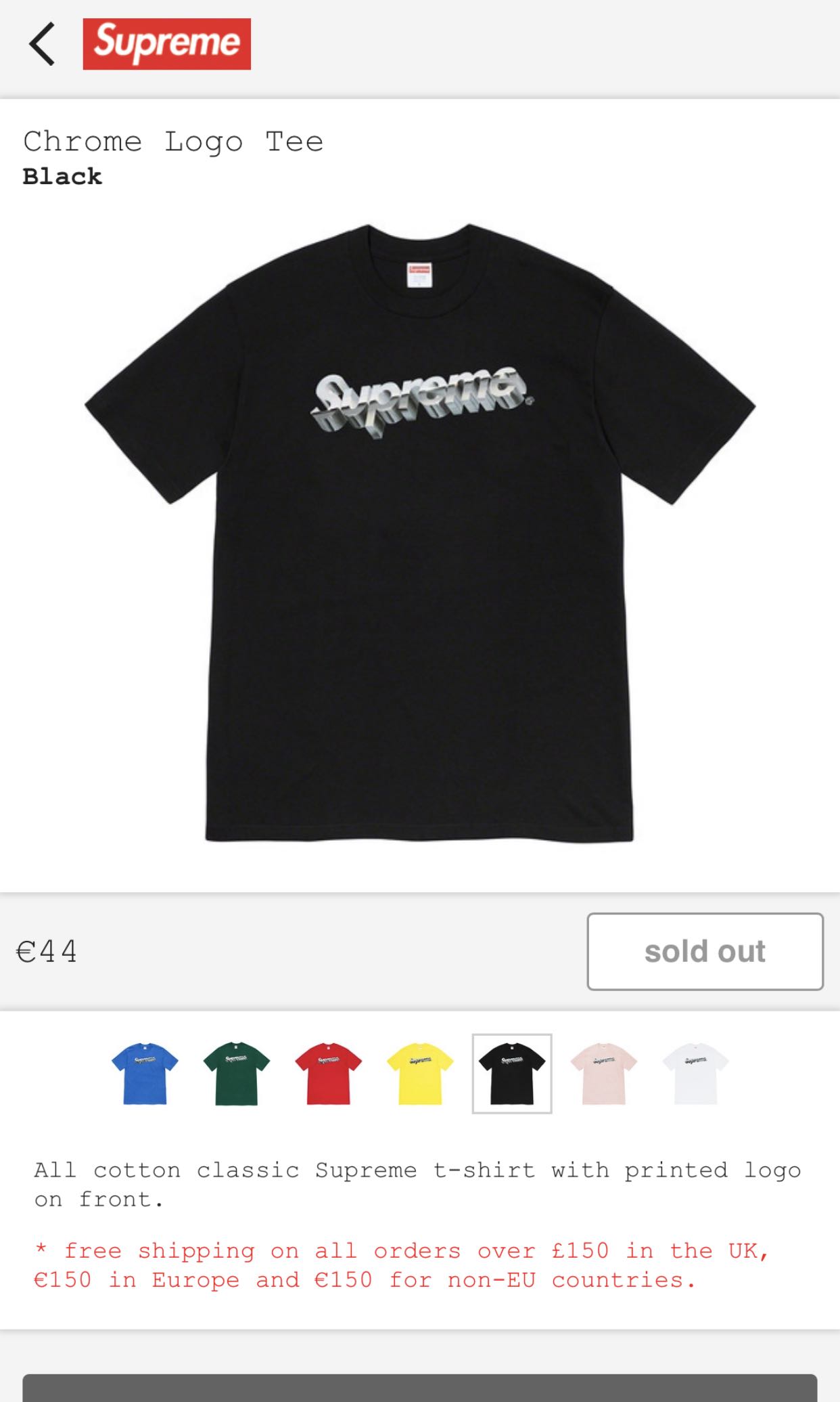 Supreme Ss20 Chrome Logo Tee Black Size L Men S Fashion Clothes Tops On Carousell