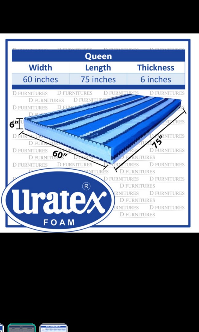 uratex queen size bed dimension