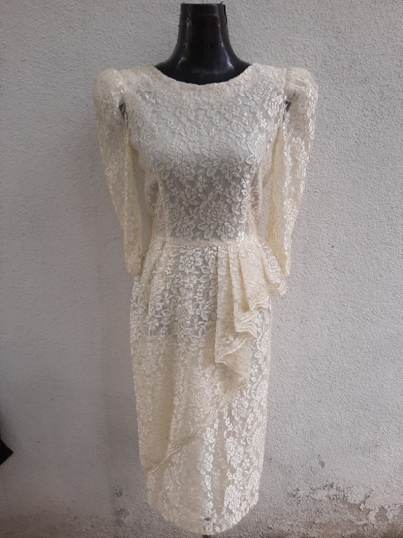 antique white lace dress