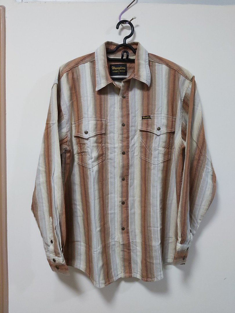 Wrenglars Shirt 重磅直間恤衫, 男裝, 上身及套裝, T-shirt、恤衫、有領衫- Carousell