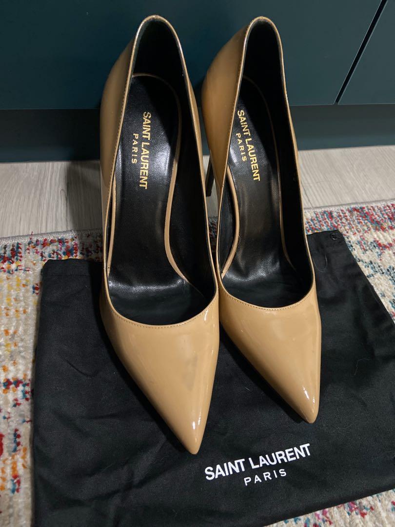 Saint laurent clearance nude pumps