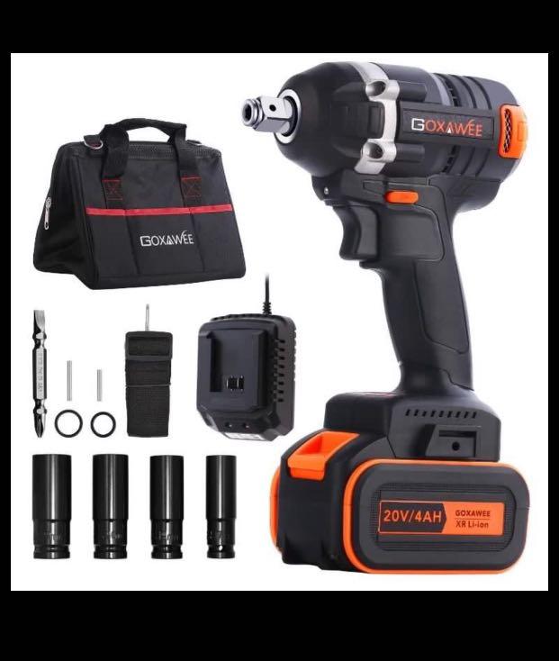 GOXAWEE 20V Brushless Cordless Electric Wrench Impact Driver Socket Wrench 4000mAh Battery Hand Drill Installation Power Tools With Socket Everything Else on Carousell