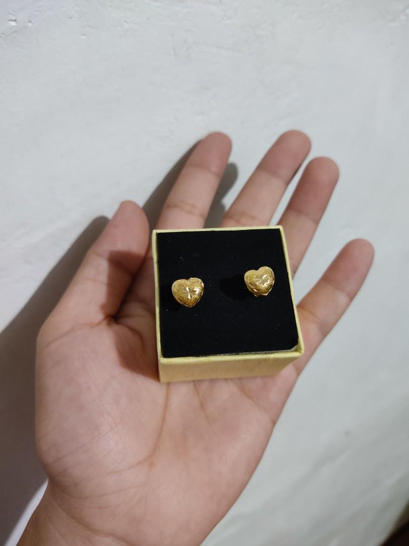 Graziella Yellow Gold Heart Earrings   100 Ways