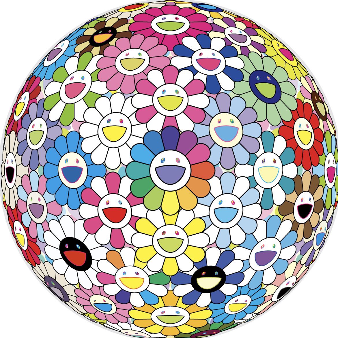 村上隆Takashi Murakami Expanding Universe flower ball print, 興趣 
