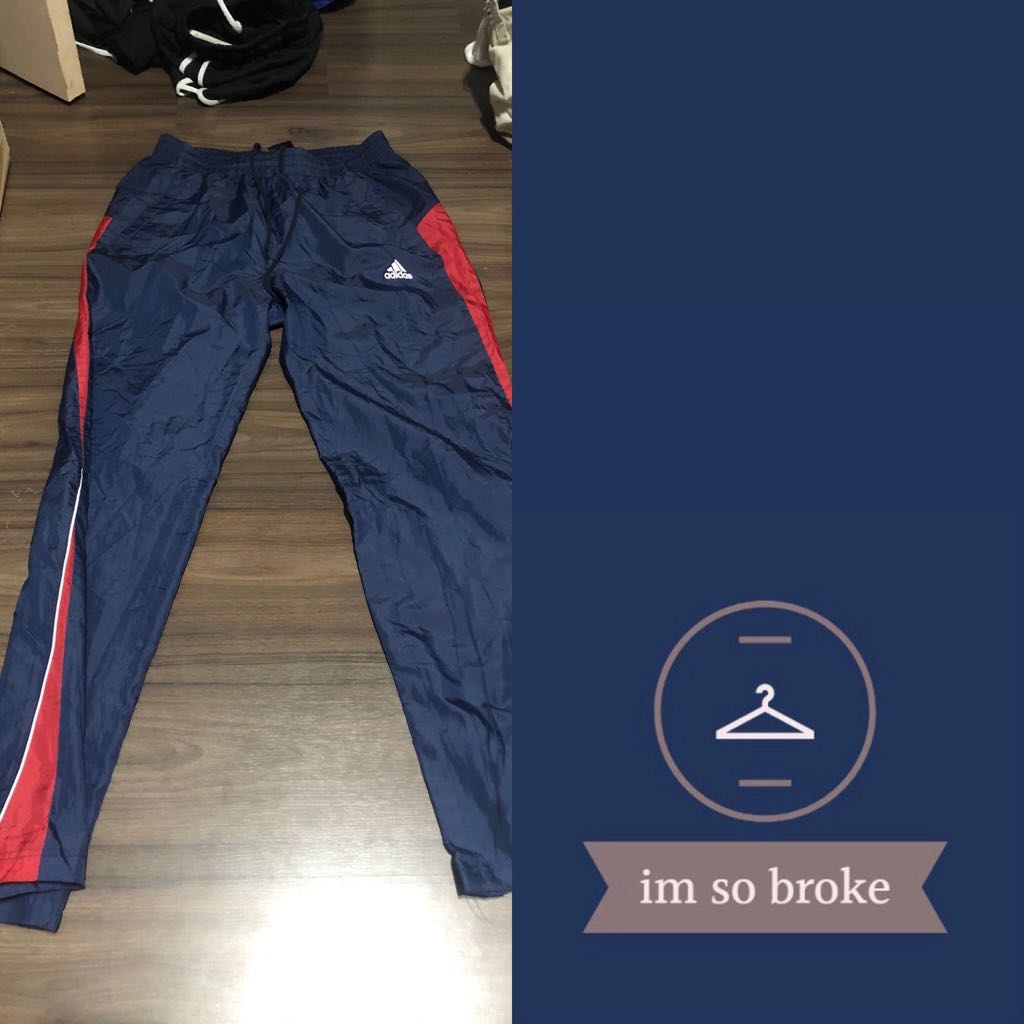 adidas navy red track pants, Men's 