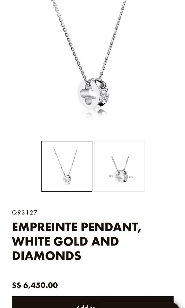 Shop Louis Vuitton Empreinte Pendant White Gold And Diamonds (Q93127) by  Chocolate11