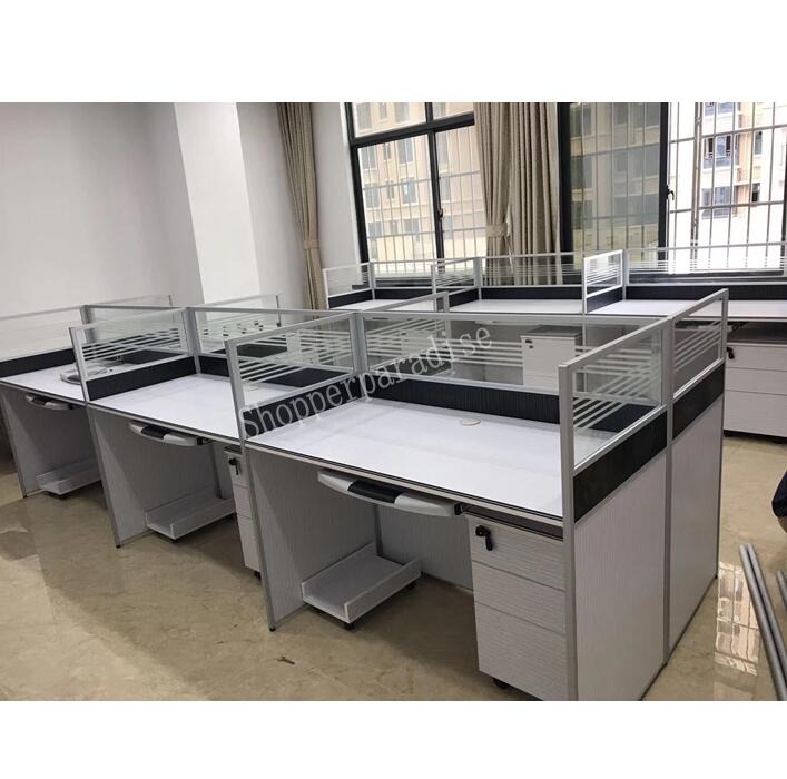 B37-01C Workstation w Partitions, Keyboard, CPU rack, Furniture & Home ...