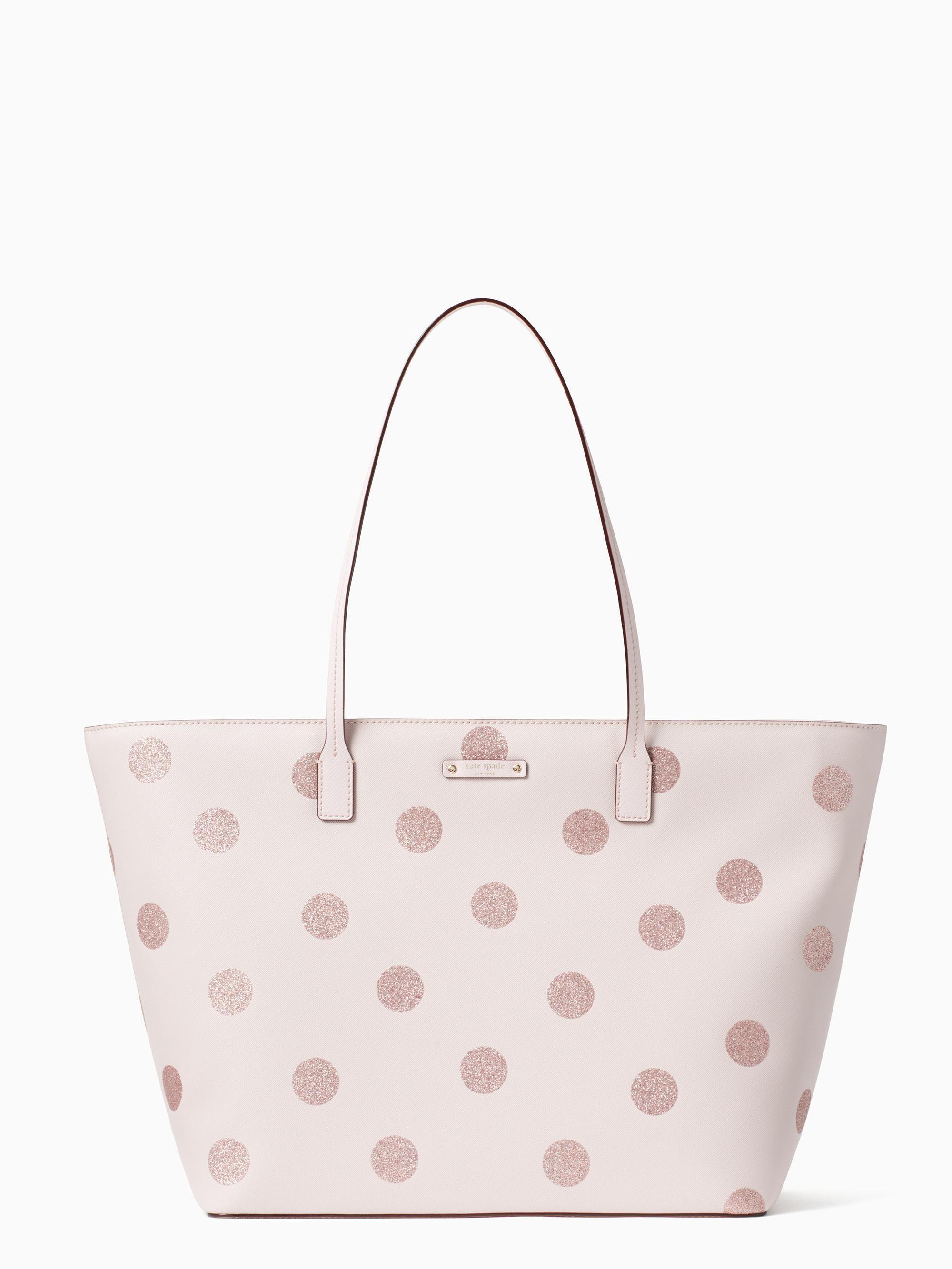 Kate spade hani haven lane pink glitter tote bag hotsell
