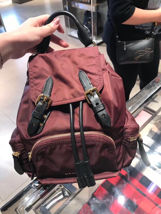 Burberry backpack in red，small, Women's Fashion, Bags & Wallets, Backpacks  on Carousell