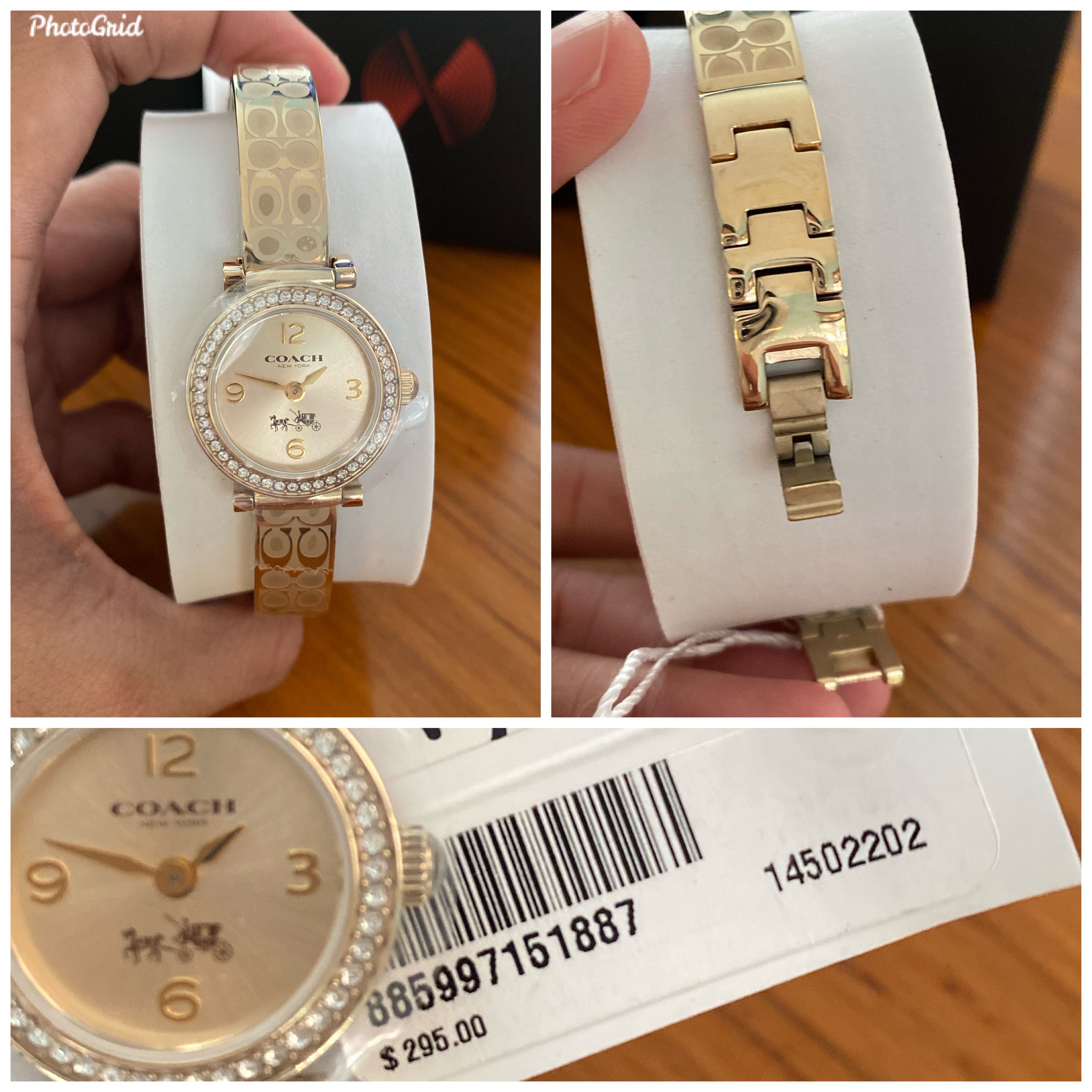 Coach Signature Madison Gold Tone Bangle Watch 14502202 Women s